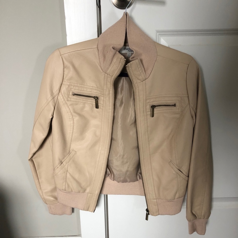 Tan leather jacket